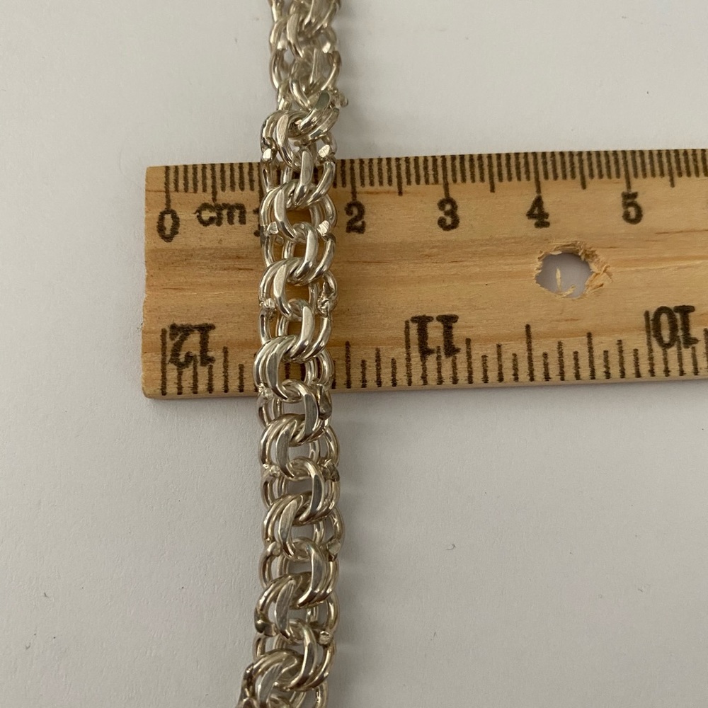 Handmade 8.75” 925 silver 8mm wide chain bracelet - Picture 3 of 3